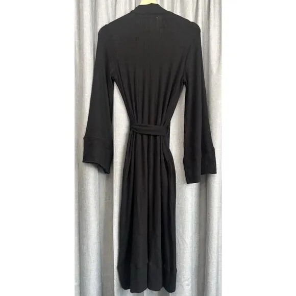 Chaser Long maxi ribbed Cardigan Black Sweater Womens super soft Size Small