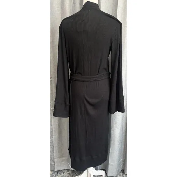 Chaser Long maxi ribbed Cardigan Black Sweater Womens super soft Size Small