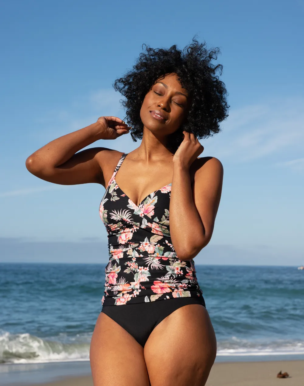 Chile Twist Front Tankini Top