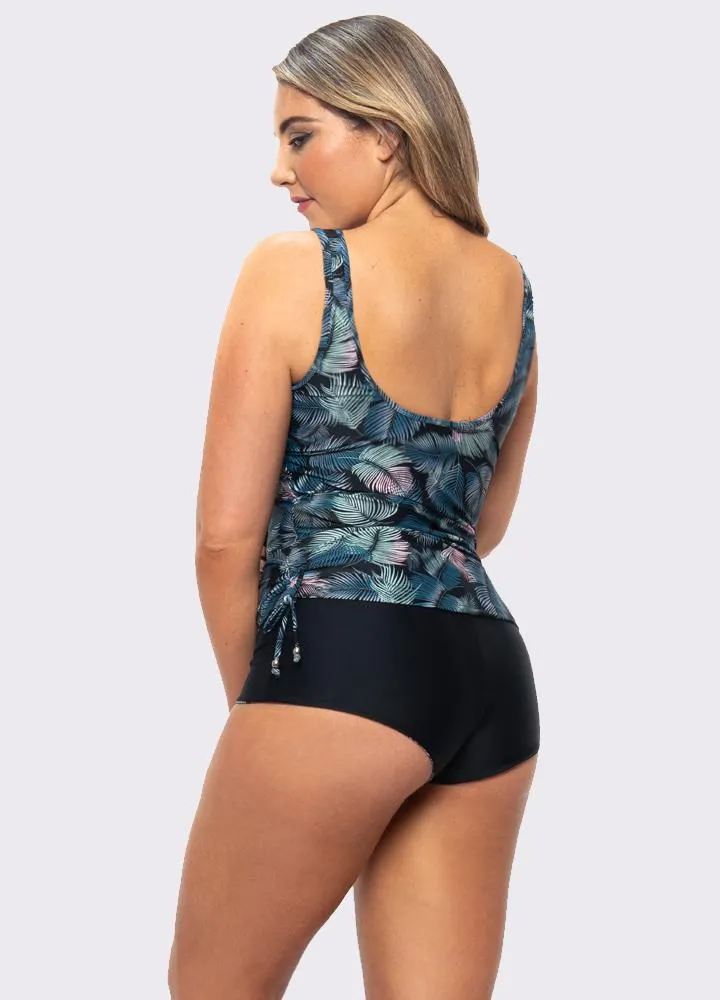 Chlorine Resistant Sheer Neck Side Tie Tankini