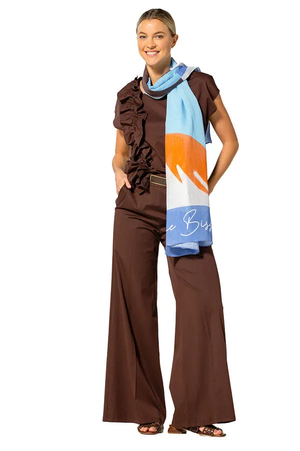 CHOCOLATE COTTON PALAZZO TROUSERS