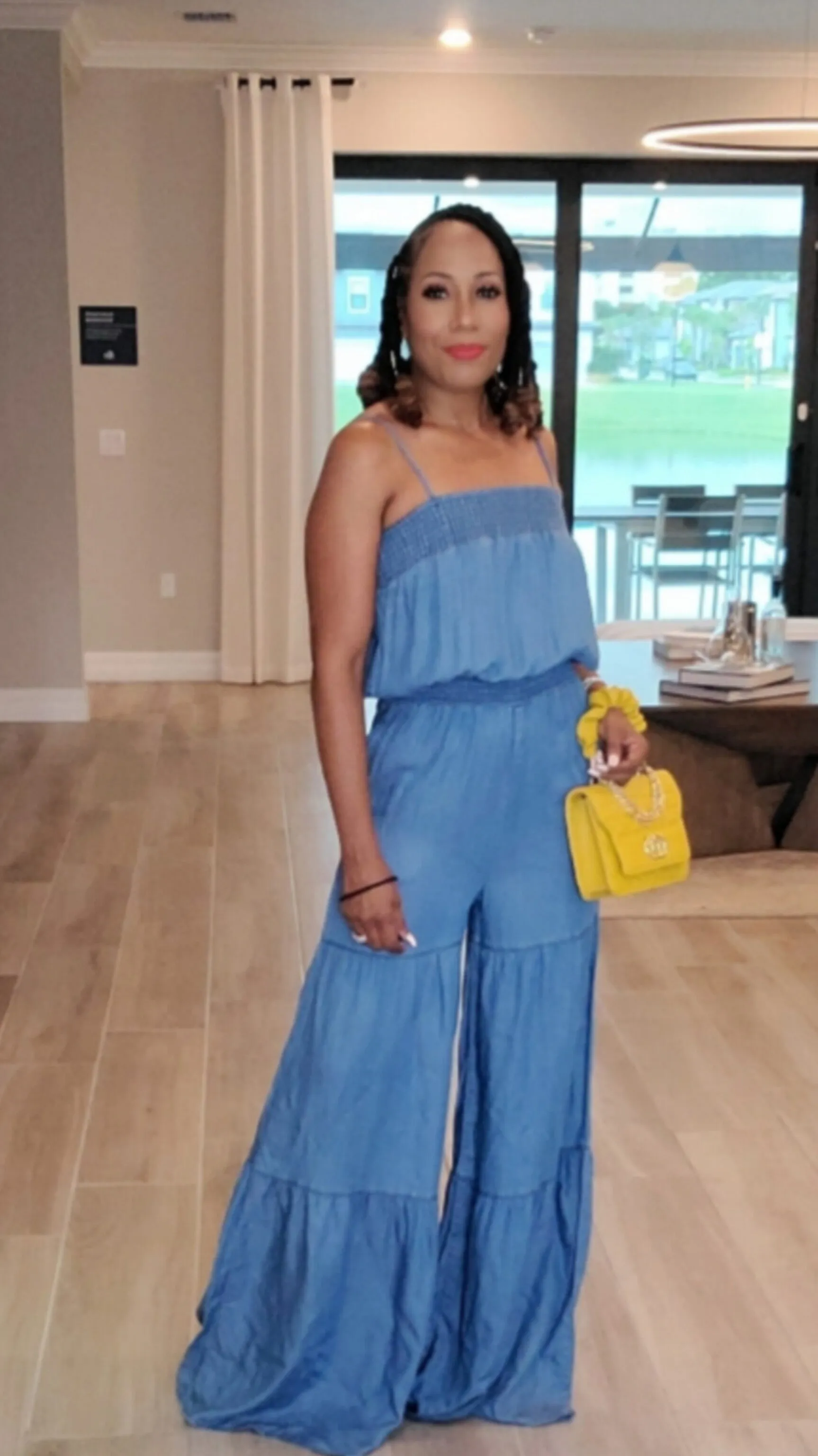 Classic Denim Palazzo Pants Jumpsuit