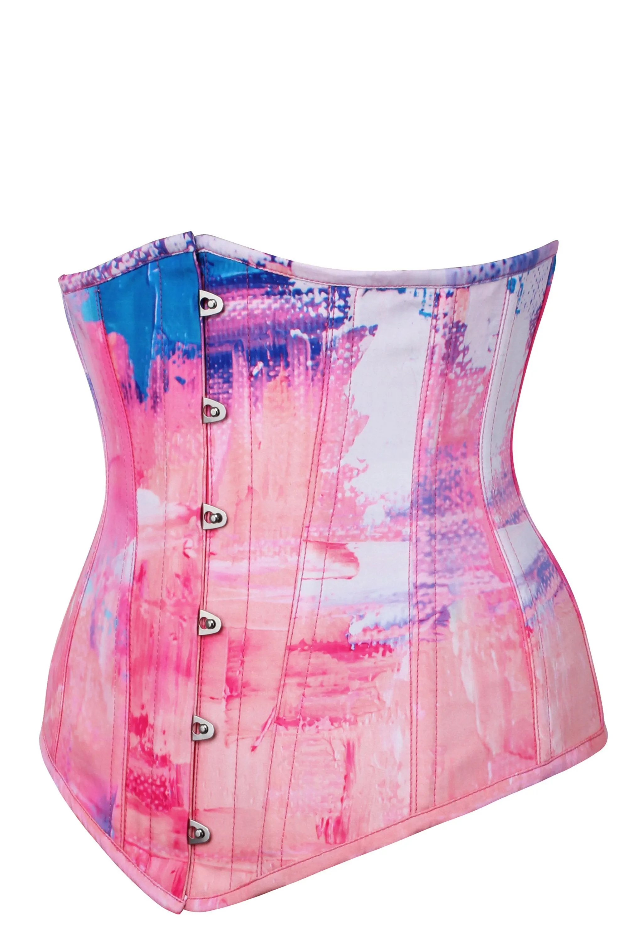 Cotton Candy Pink and Blue Longline Underbust Corset