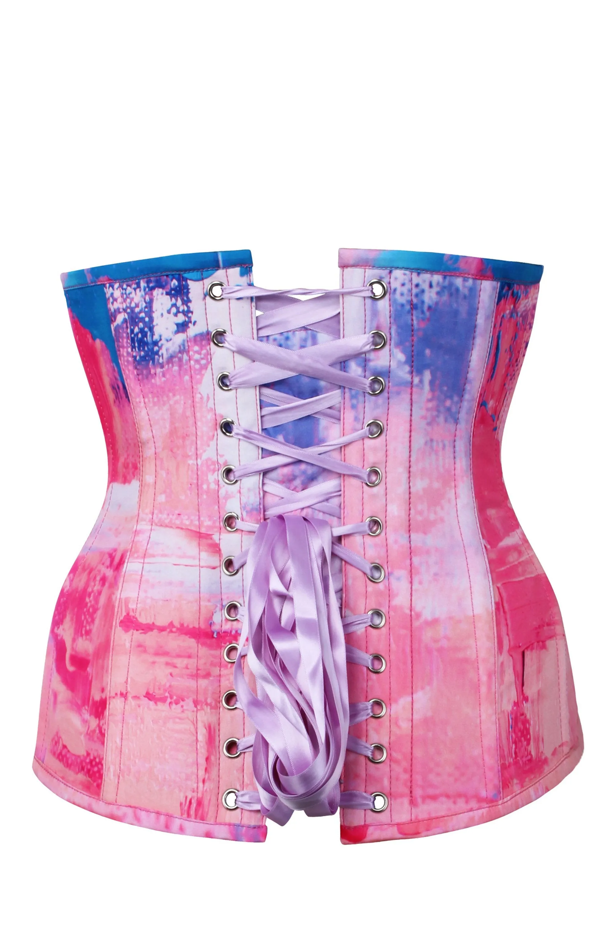 Cotton Candy Pink and Blue Longline Underbust Corset