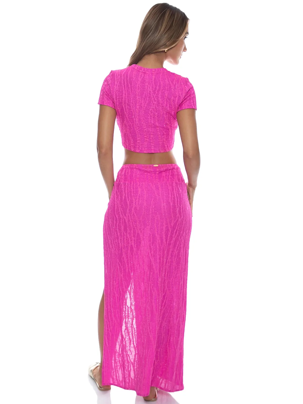 Crop T-Shirt-Twist Front Skirt