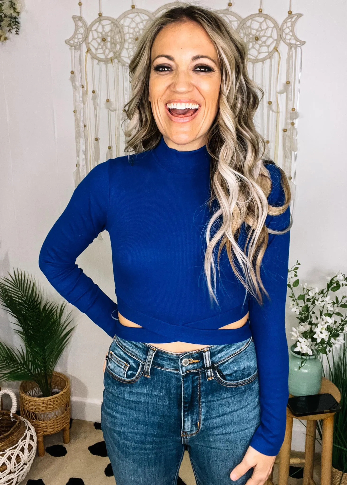 Cross Wrap Cut Out Top