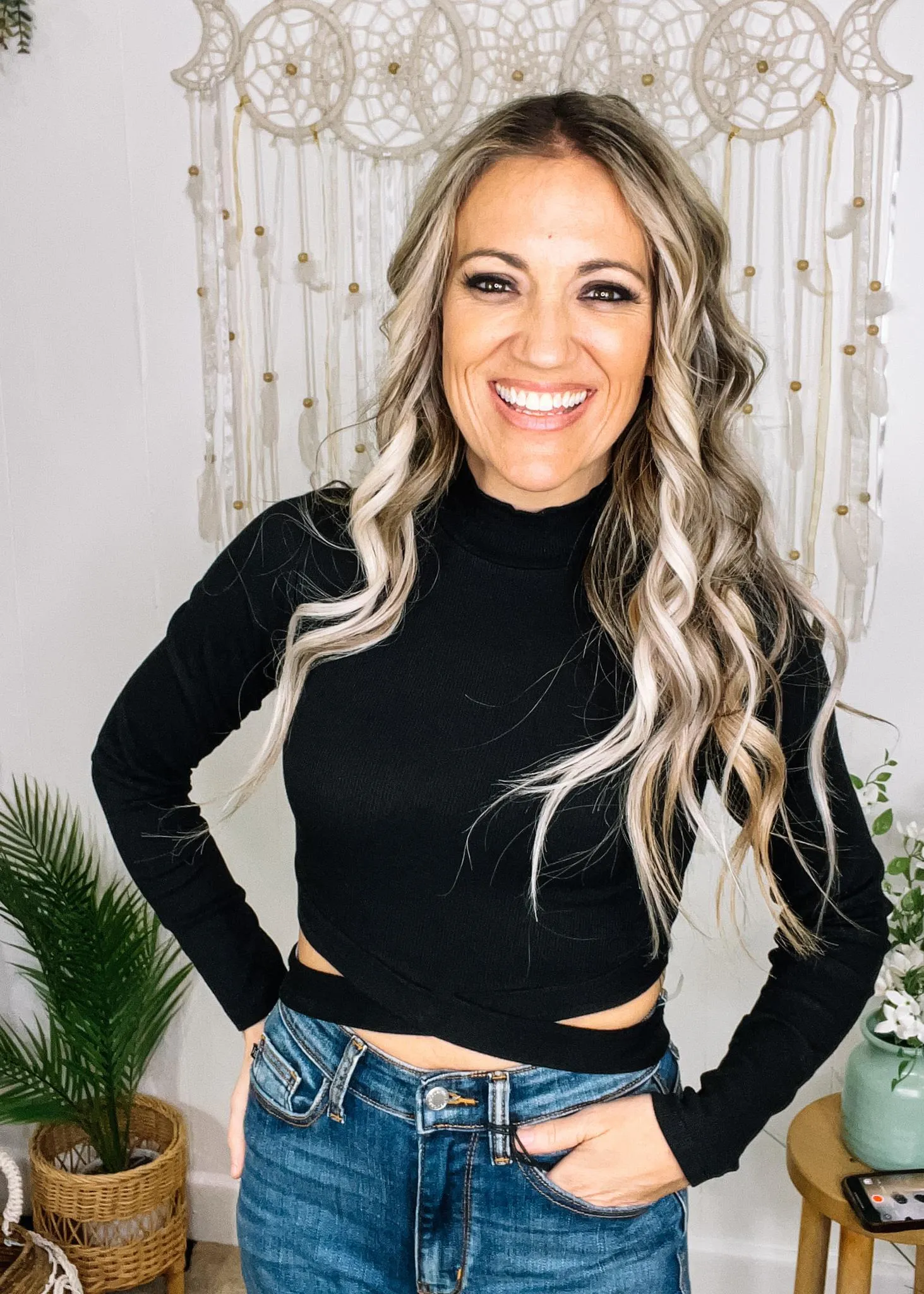 Cross Wrap Cut Out Top