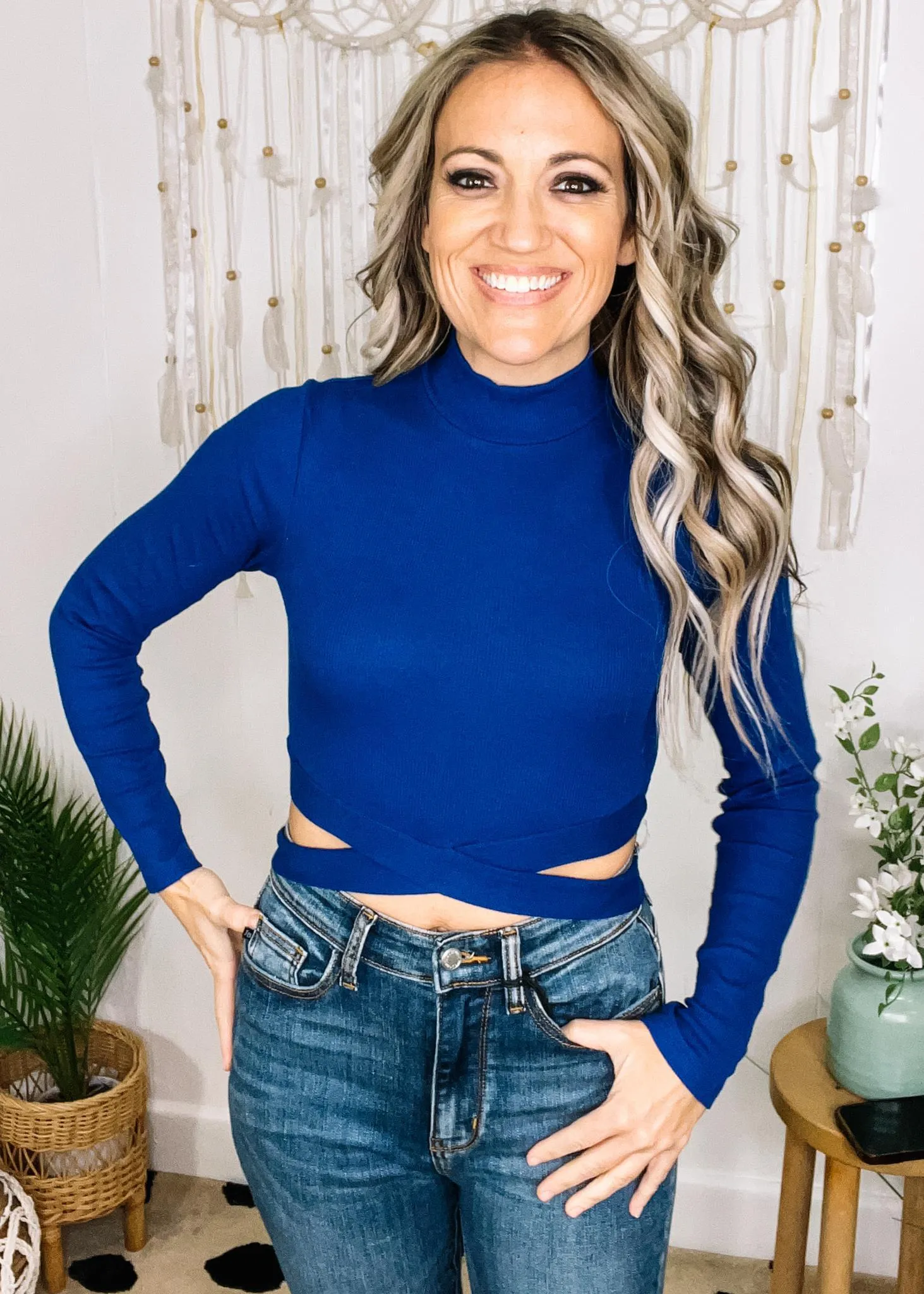 Cross Wrap Cut Out Top