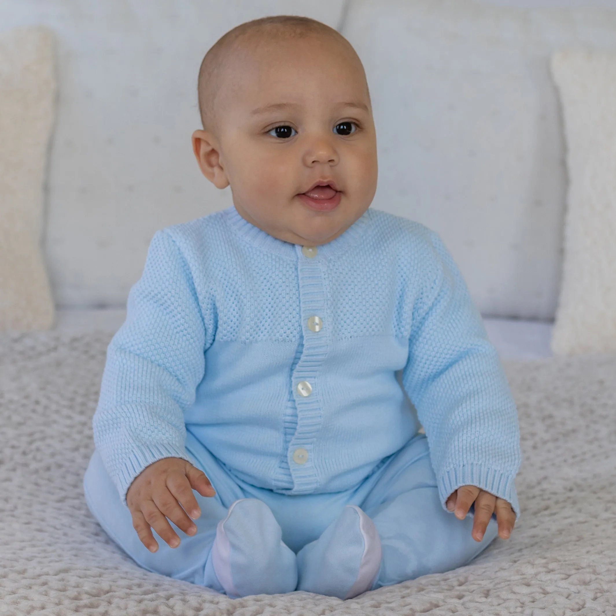 Cypress Blue Knit Baby Cardigan
