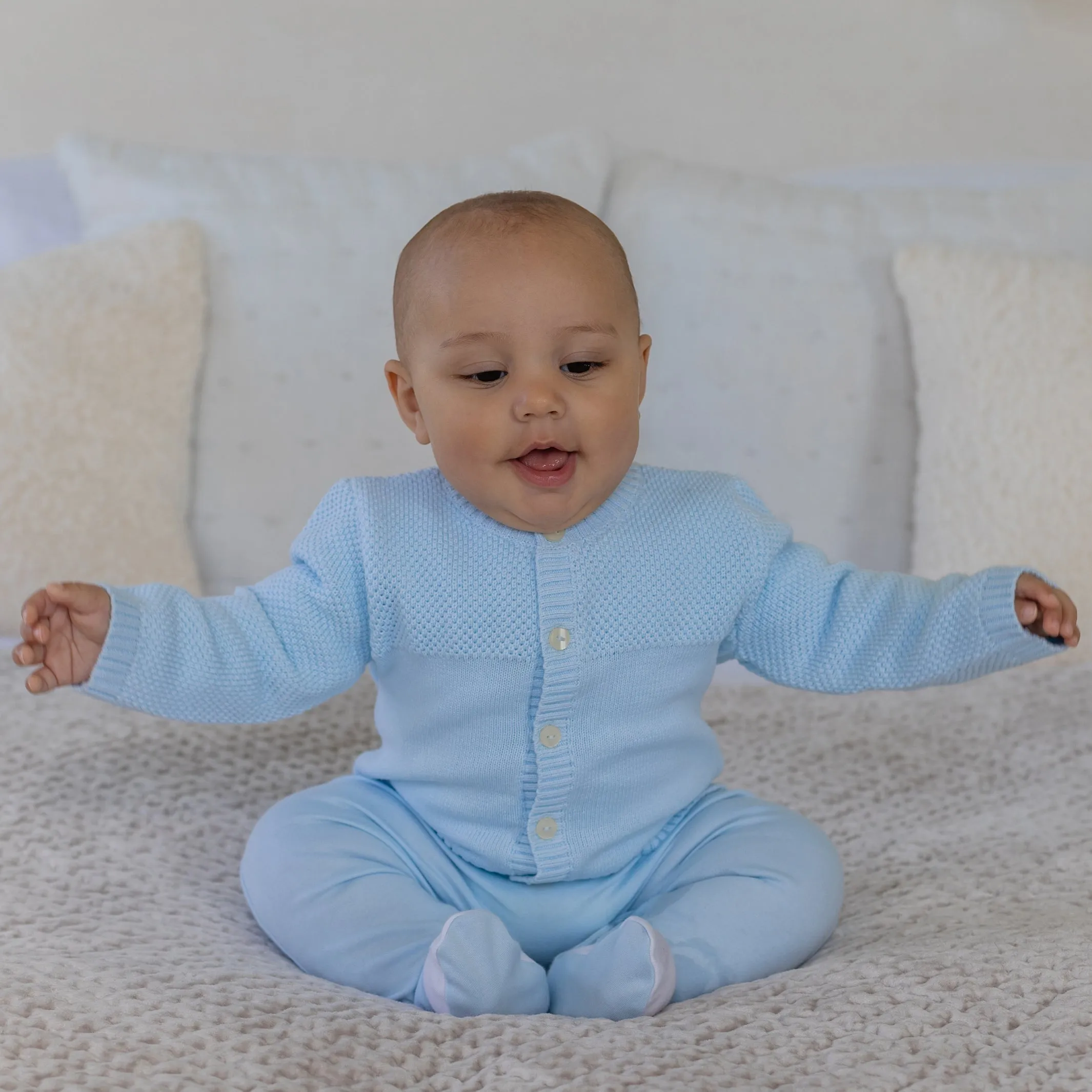 Cypress Blue Knit Baby Cardigan