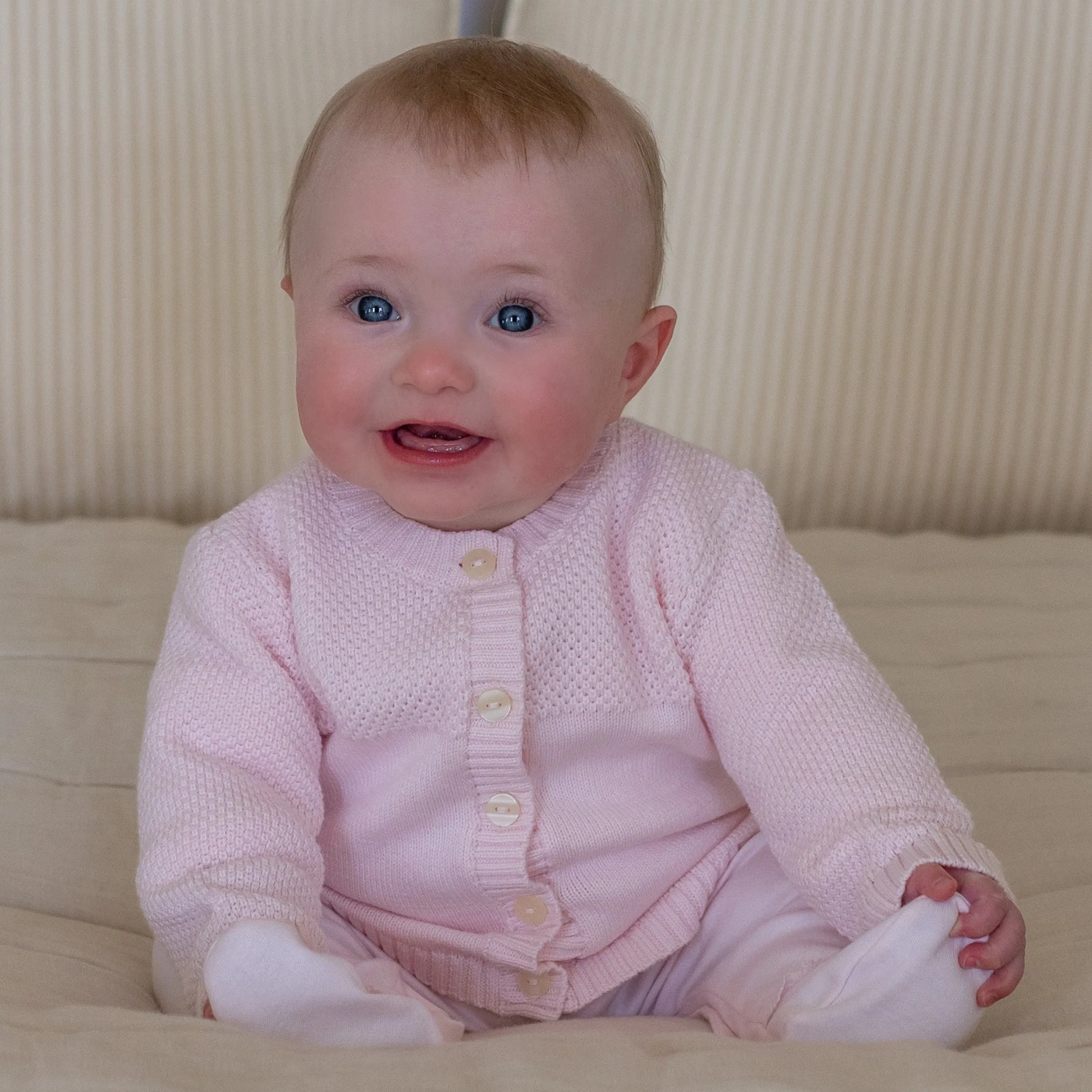 Cypress Pink Knit Baby Cardigan
