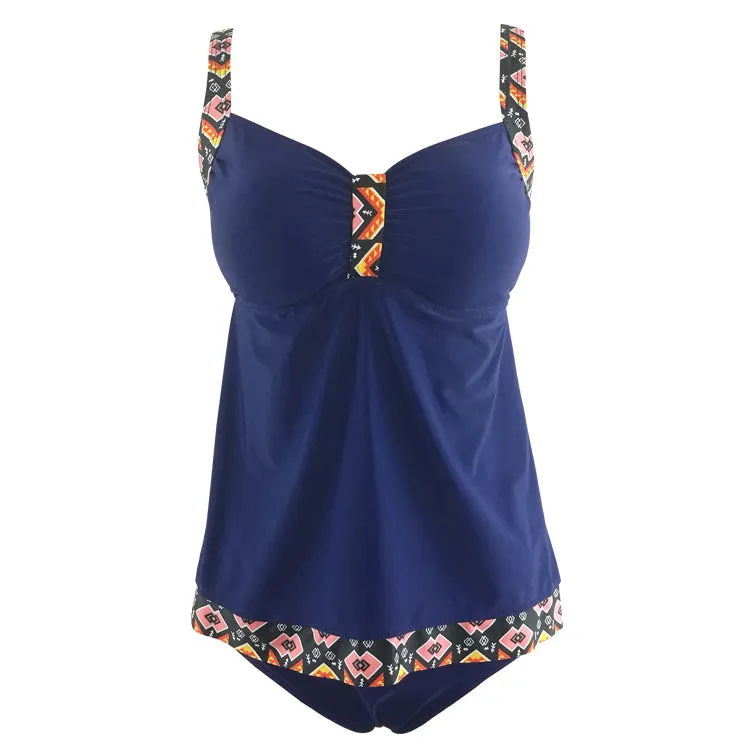Dana Blue Triangle Print Tankini