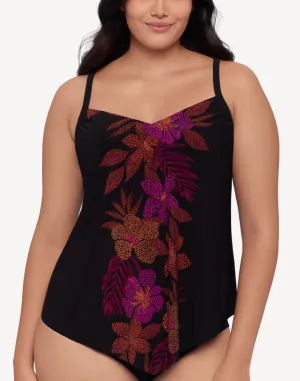 Dappled Jungle Hank Plus Size Tankini Top