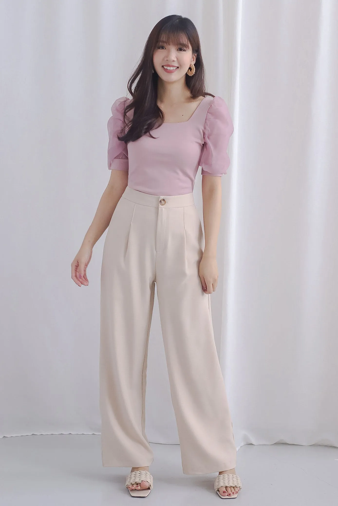 Devynn Palazzo Pants In Ecru