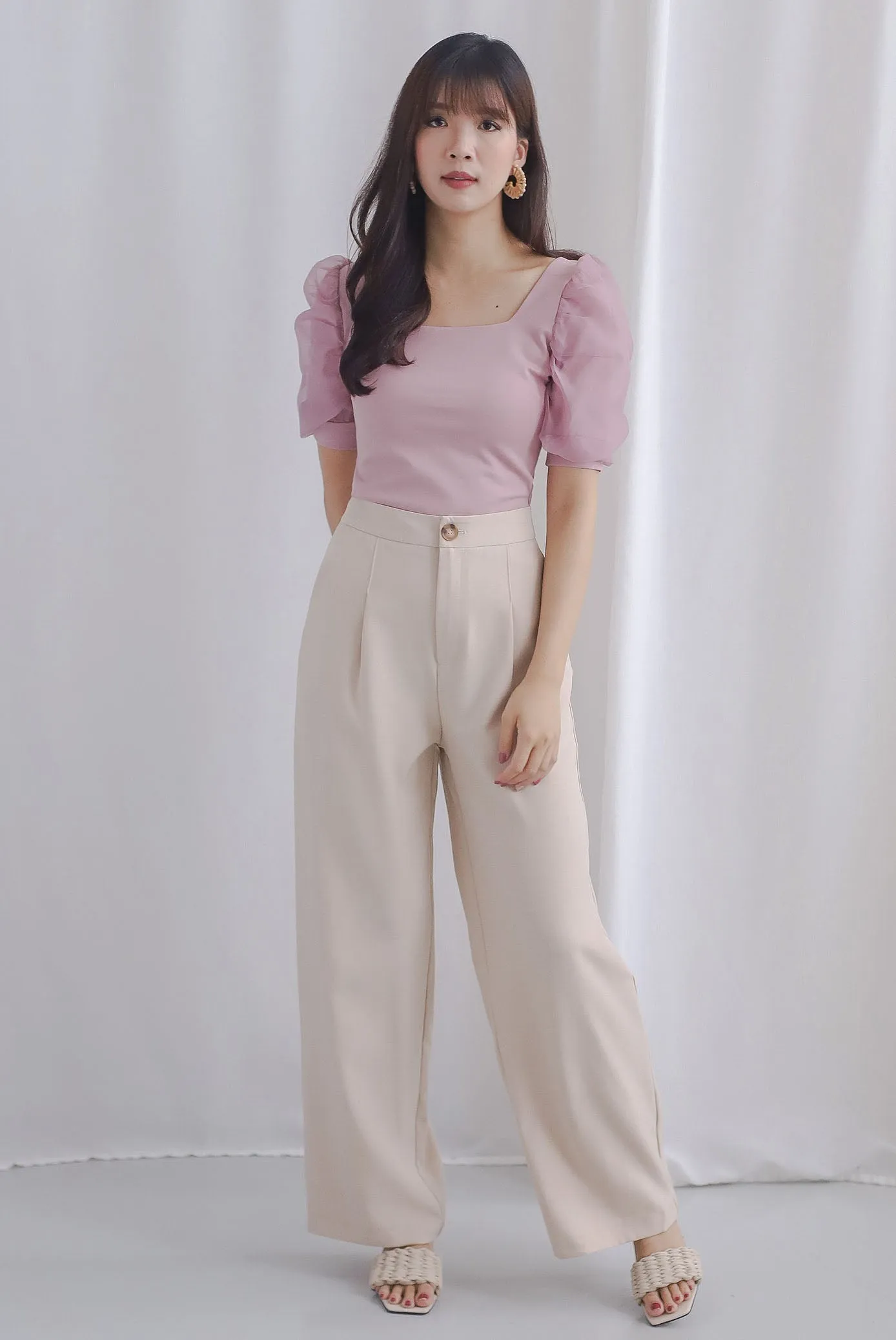Devynn Palazzo Pants In Ecru