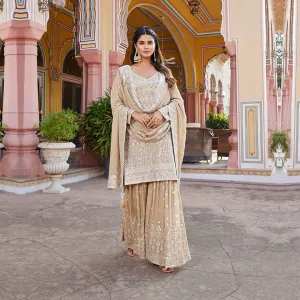 Elegance Cream Palazzo Suit