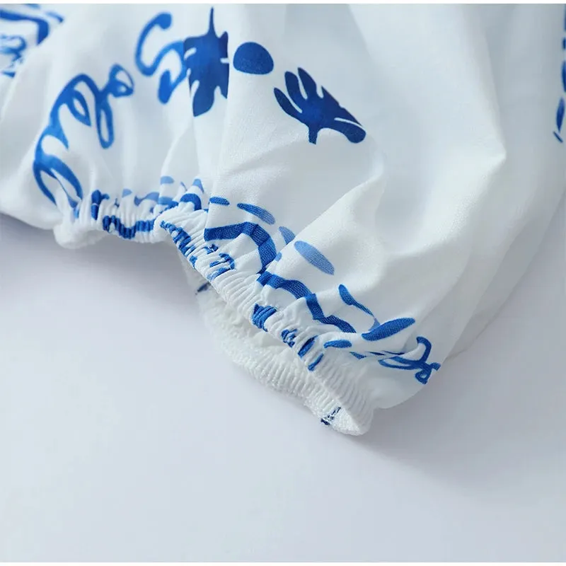 Elegant Flower Print Square Neck Maxi Dress New Spring Summer Fashion Lantern Sleeve A-Line Vacation Dress