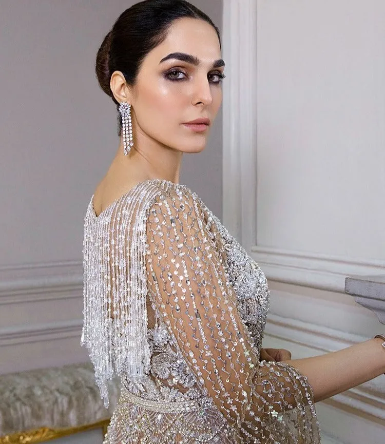 Embellished Pakistani Bridal Maxi Dress for Wedding