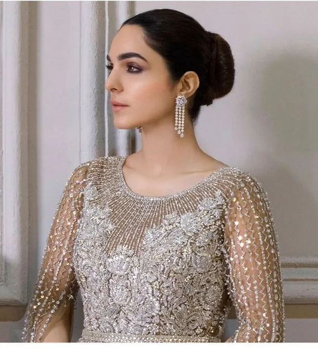 Embellished Pakistani Bridal Maxi Dress for Wedding