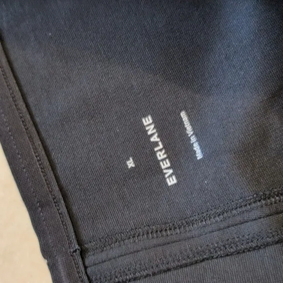 Everlane The Dream Maxi Skirt Black Organic Cotton Back Slit Size XL