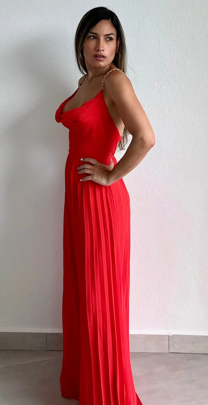 Exceptional Impression Coral & Chains Jumpsuit
