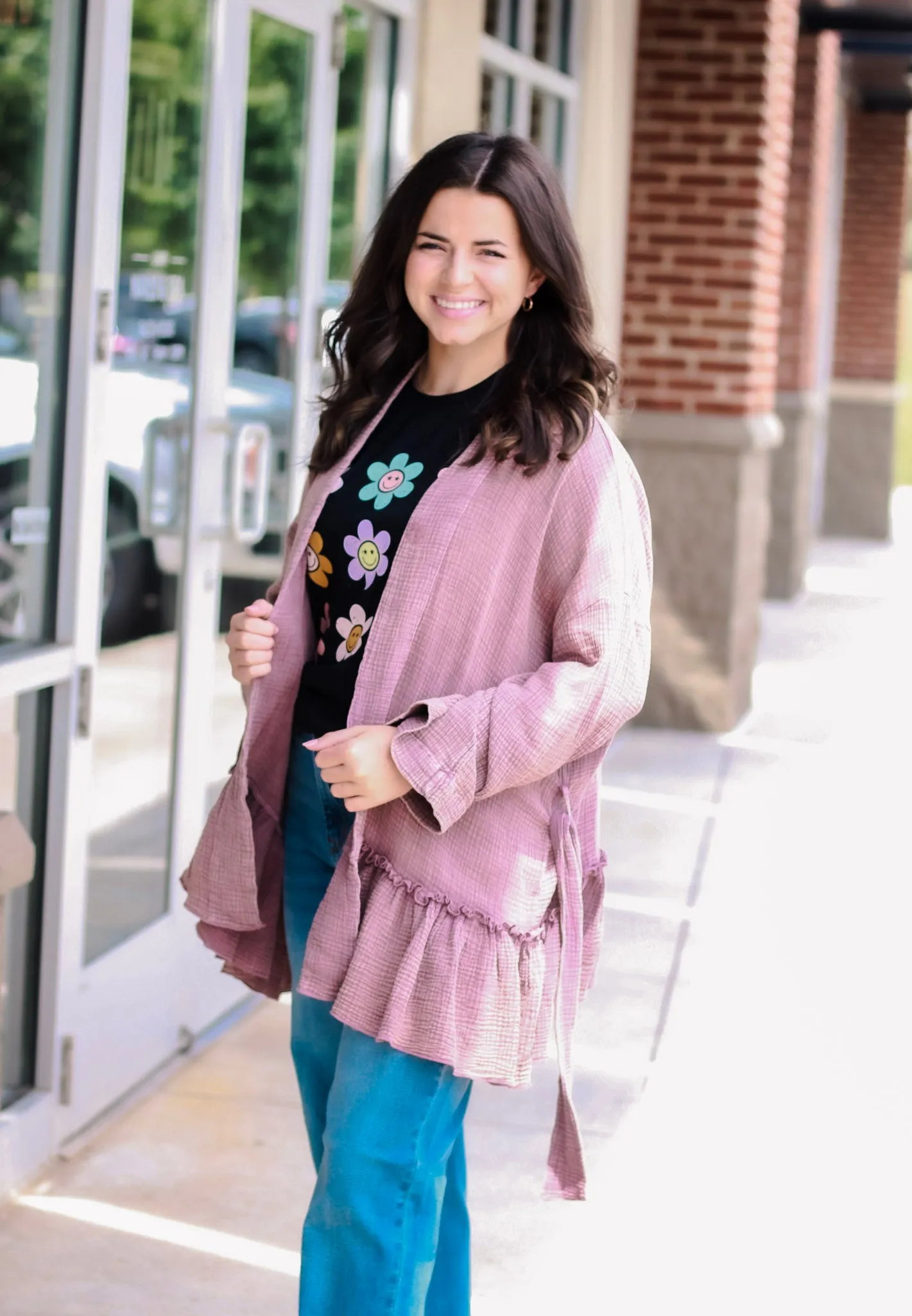Fall is in the Air Kimono in Plum