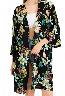 Floral Bell Sleeved Kimono