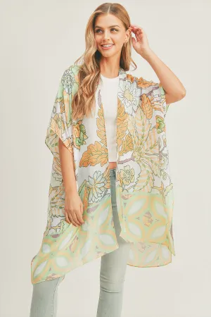 FLORAL PRINT KIMONO