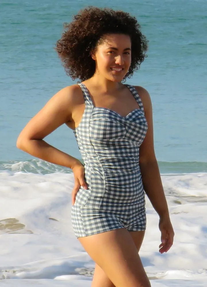 Gingham Boyleg Bikini - Denim