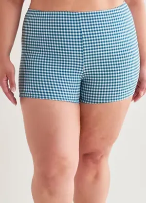 Gingham Boyleg Bikini - Emerald