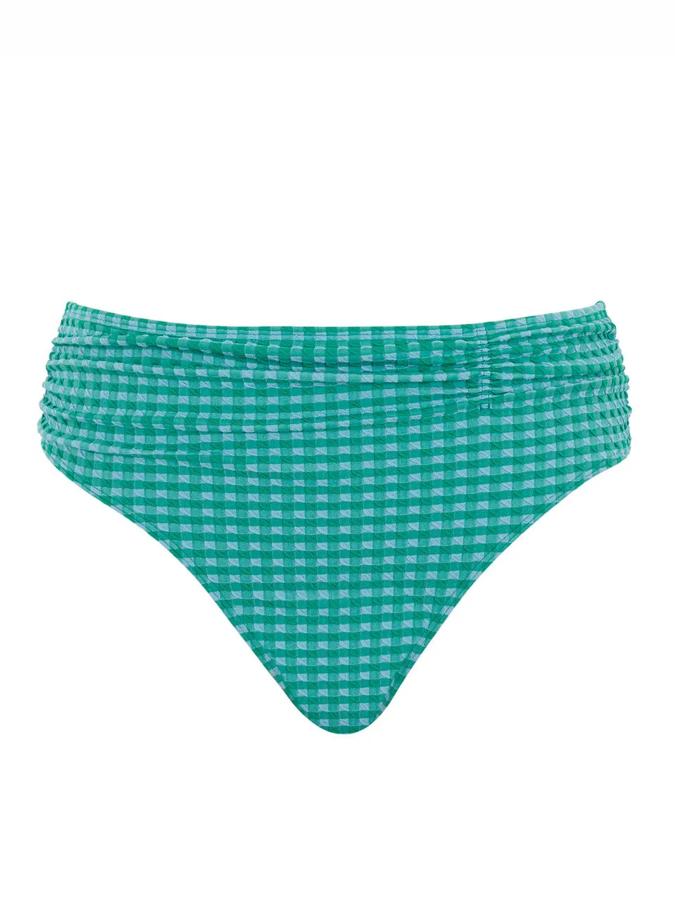 Gingham Midi Brief In Green Gingham - Panache
