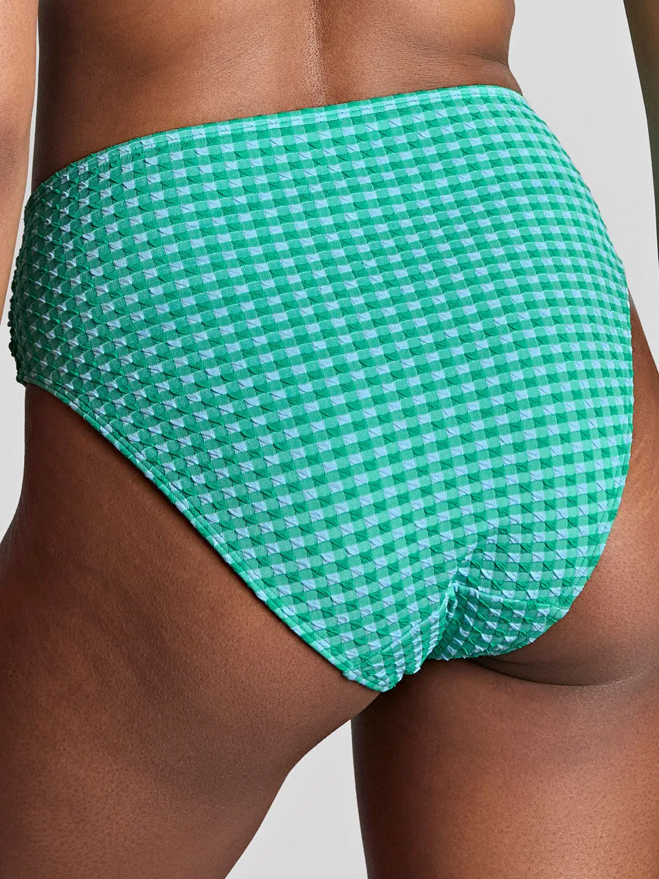 Gingham Midi Brief In Green Gingham - Panache