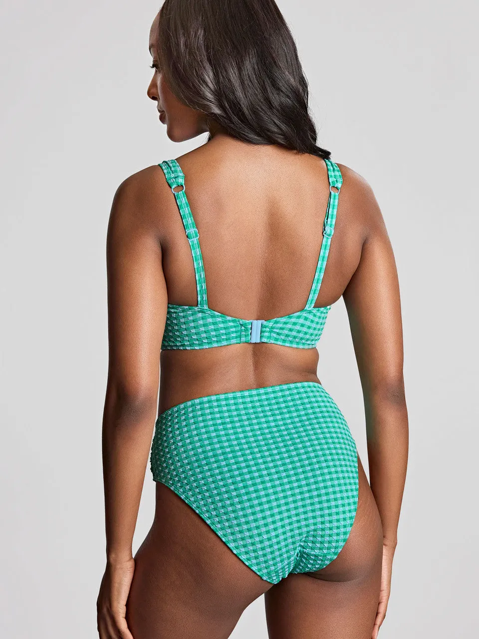Gingham Midi Brief In Green Gingham - Panache