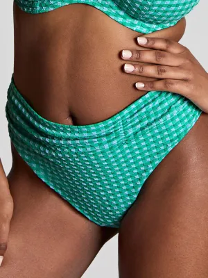Gingham Midi Brief In Green Gingham - Panache