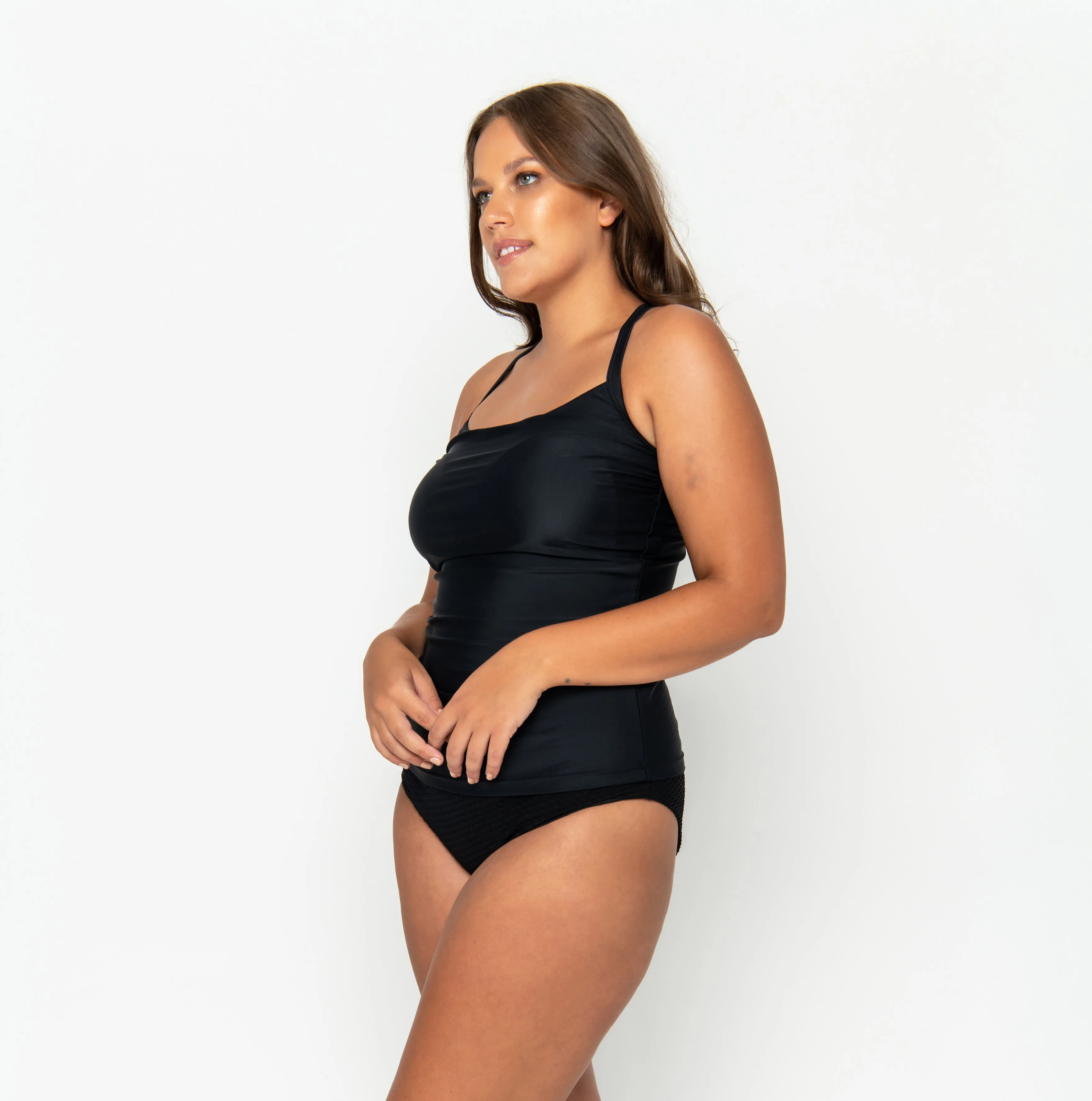 Giselle Tankini Top - Black on Black
