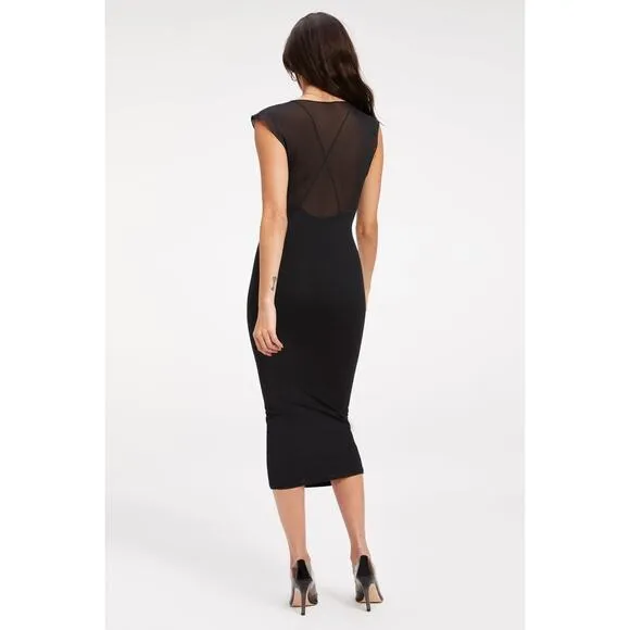 Good American '90s Extreme Sheer Plunge Dress 4X NWT