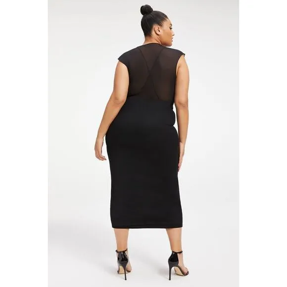 Good American '90s Extreme Sheer Plunge Dress 4X NWT