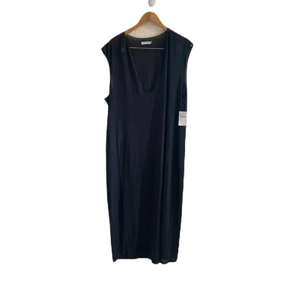 Good American '90s Extreme Sheer Plunge Dress 4X NWT