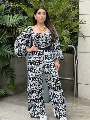 Graffiti Palazzo Pants