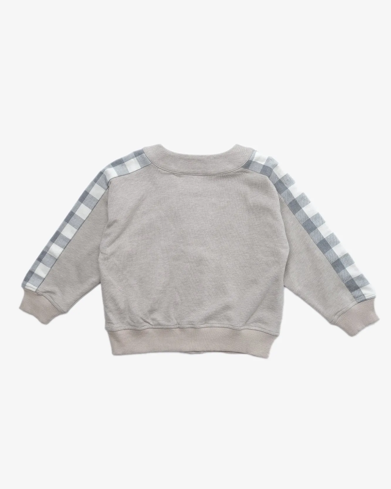 Grey and White Plaid Cardigan