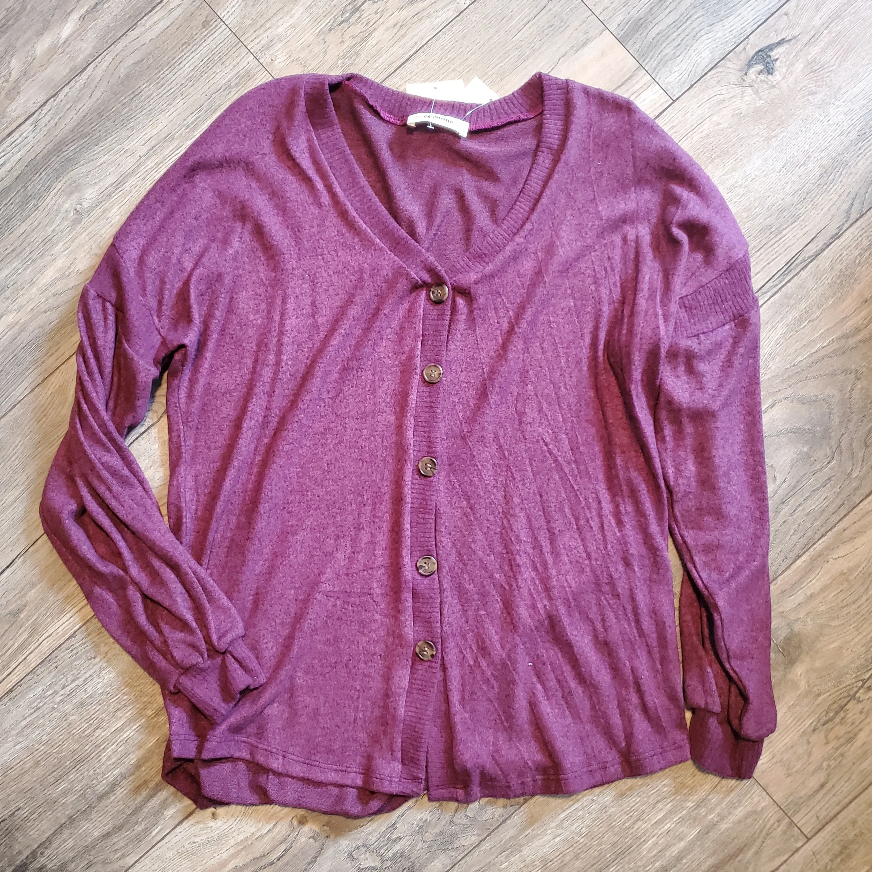 Hacci Knit Button Up Top
