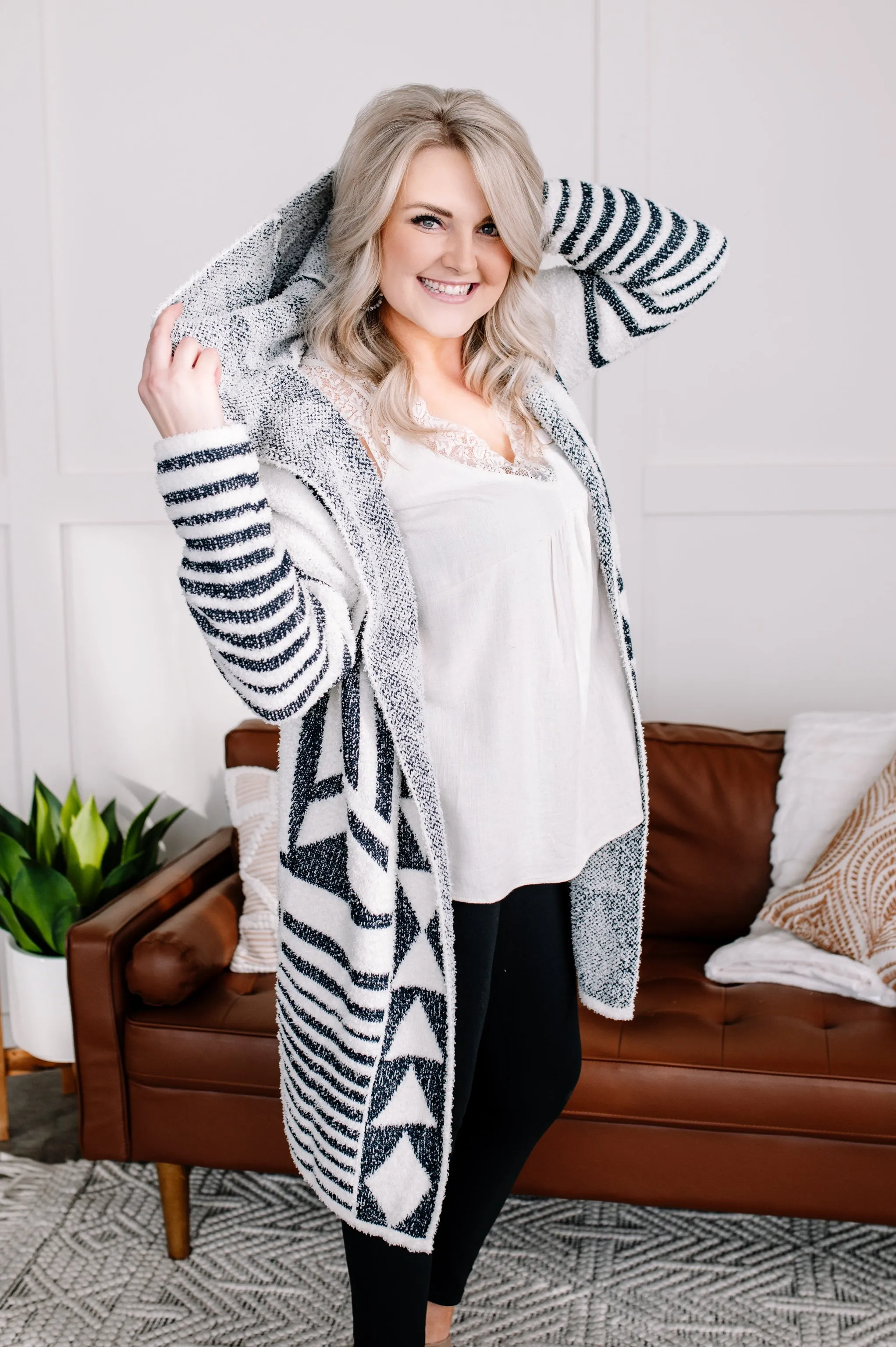 Half Way To Alright Navy & Cream Aztec Cardigan