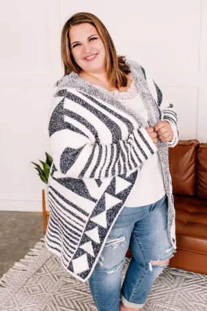 Half Way To Alright Navy & Cream Aztec Cardigan