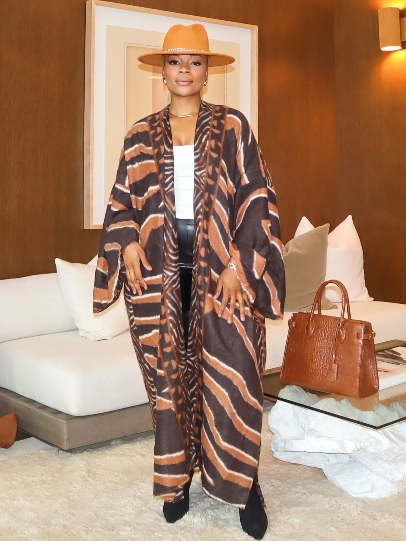 Hanna Cardigan (Brown Print)