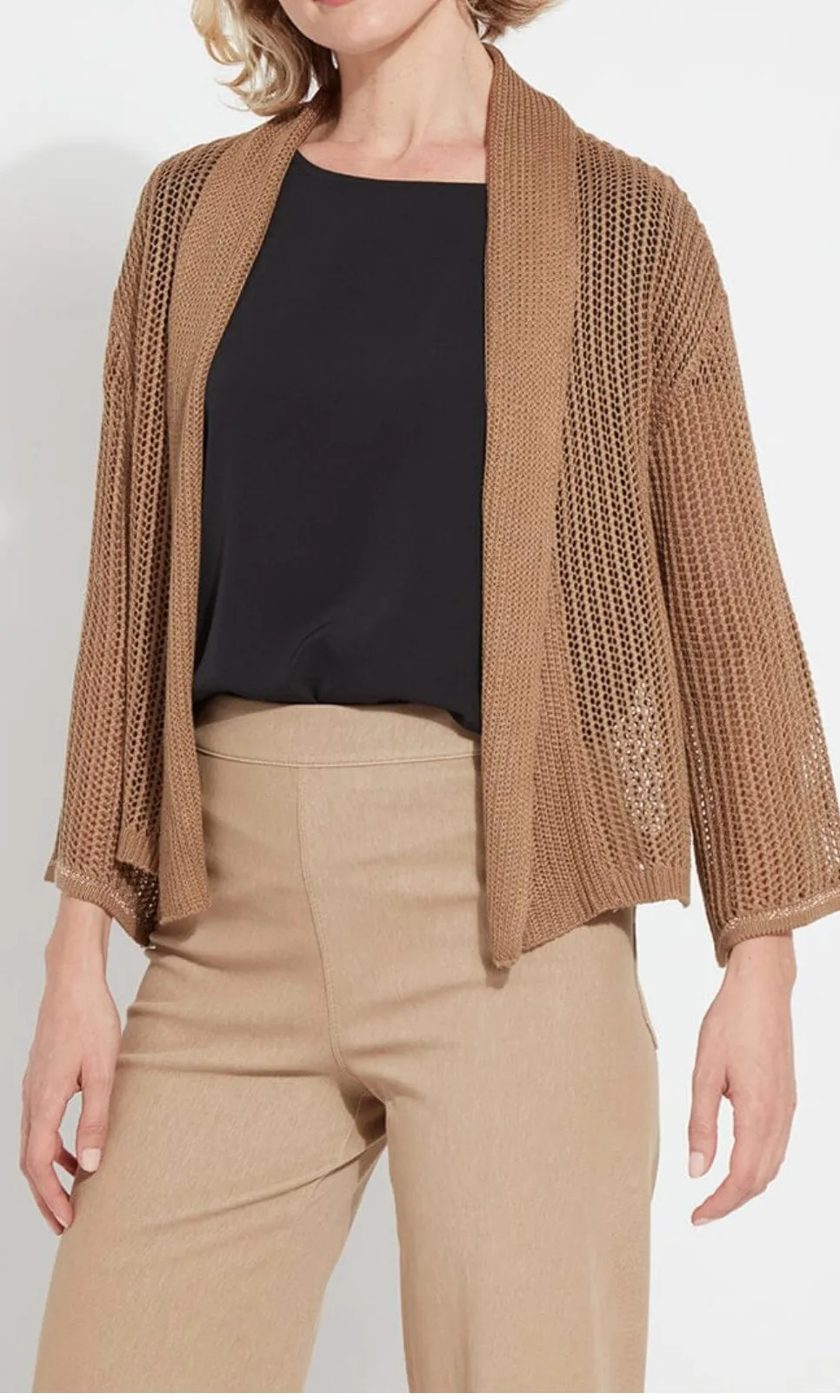 Harper Linen Mesh Cardigan