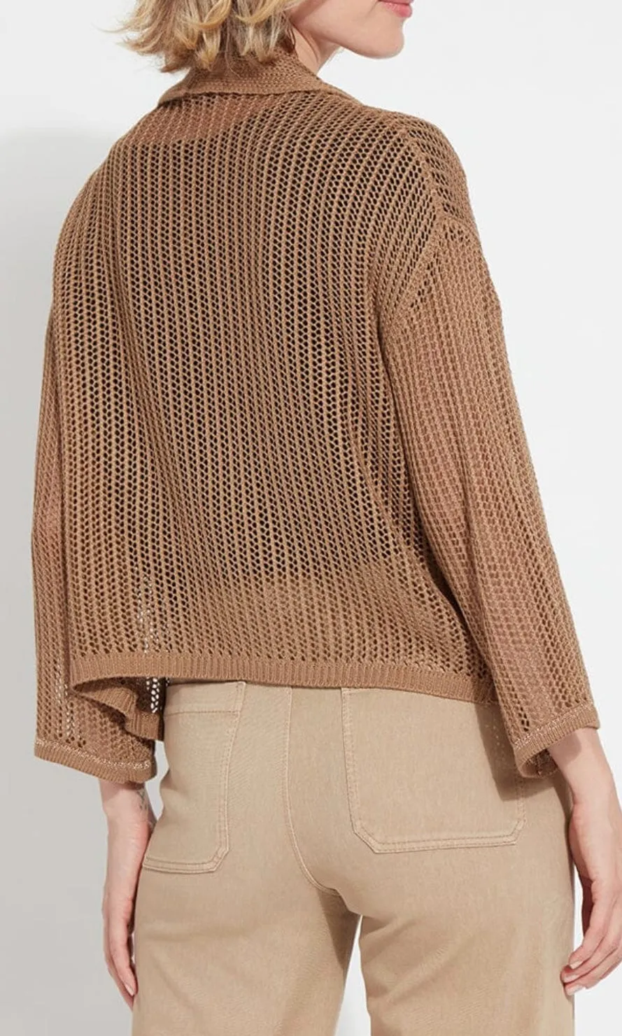 Harper Linen Mesh Cardigan