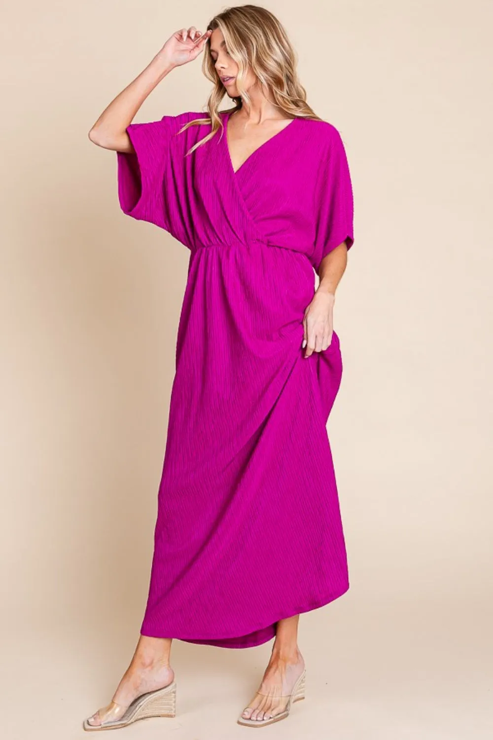 Hazel Blues® |  BOMBOM Surplice Maxi Dress with Pockets