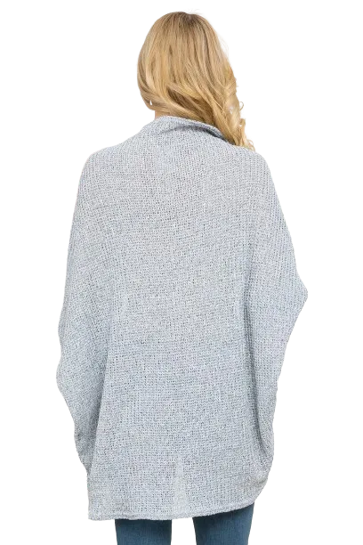 Heather Grey Plus Size Dolman Sleeve Open Front Cardigan  - Pack of 6