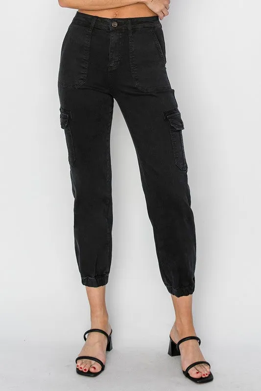 High Rise Crop Jogger-Cargo Pants