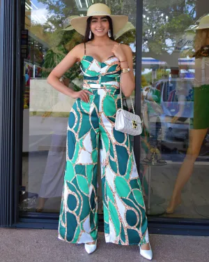 I Got It Alright Spaghetti Strap Jumpsuit  Green